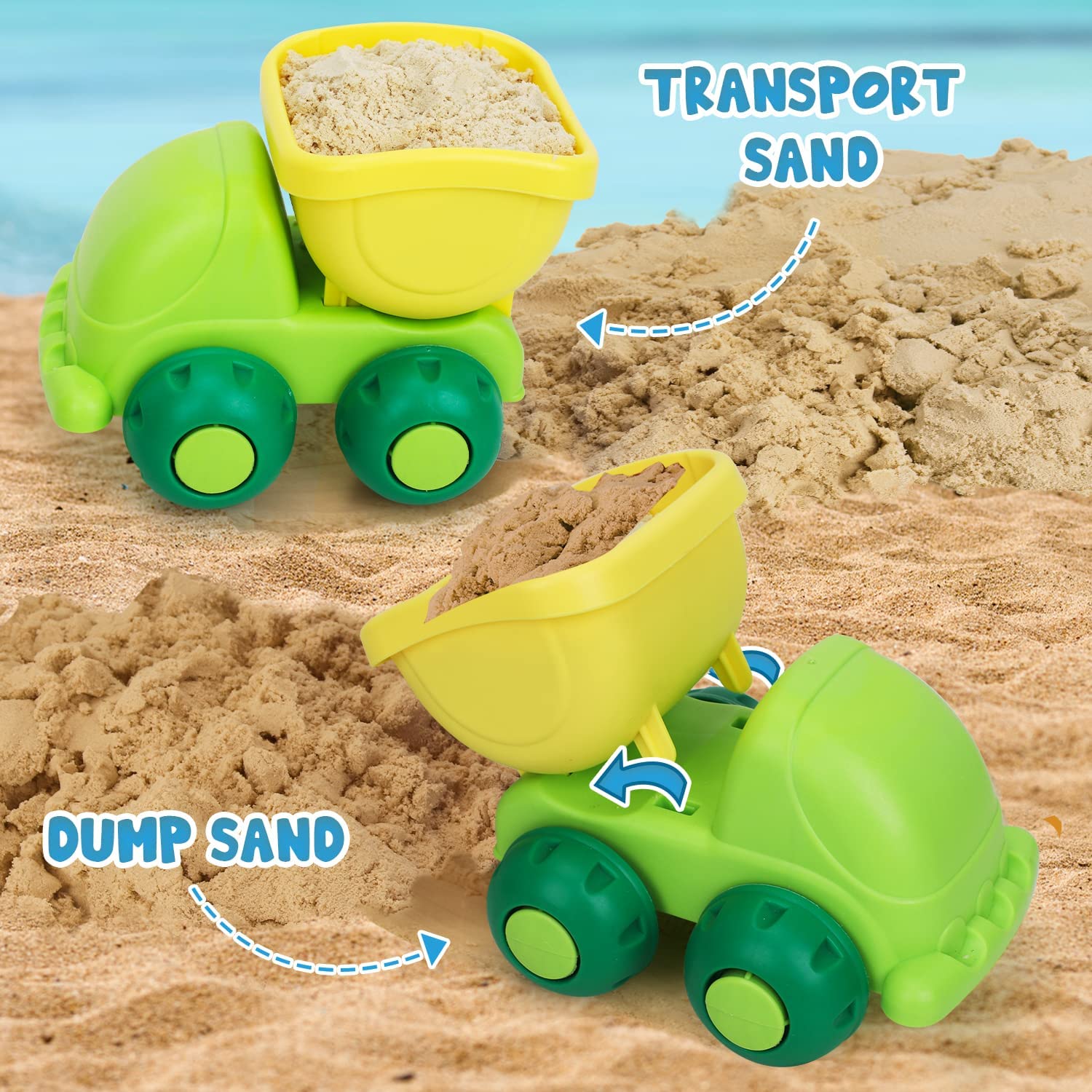 TOY Life Beach Toys for Kids Toddlers - Sand Toys for Kids Toddler, Sandbox Toy for Toddler with Beach Sand Bucket and Shovel, Dino Sand Castle Molds, Travel Beach Toys for Toddlers 3-4-6-7-8-9-10