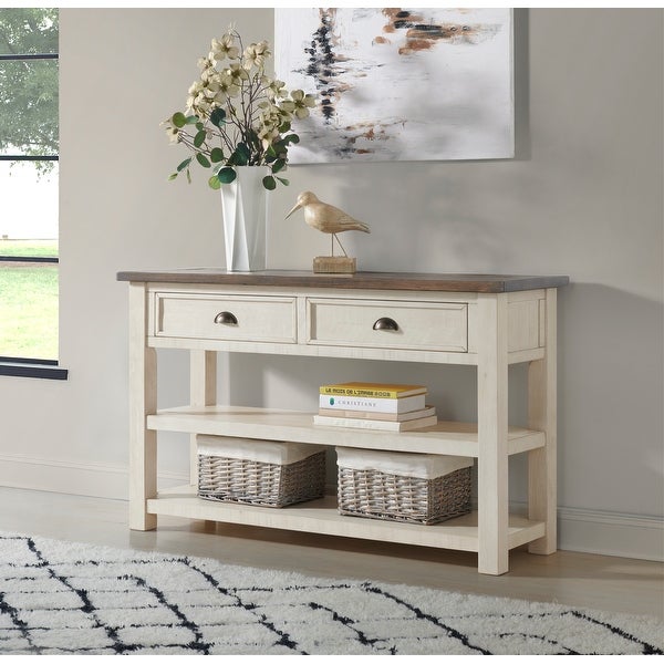 The Gray Barn Downington Solid Wood 2-drawer Sofa Console Table