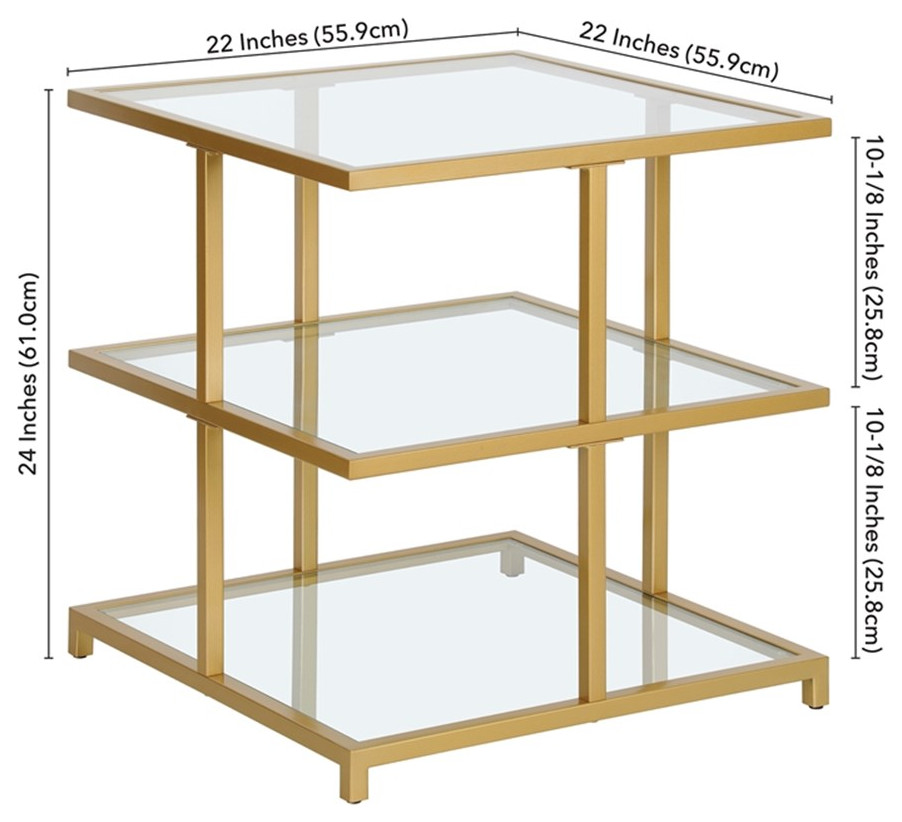 Henn ampHart 22 quotGold Side Table   Contemporary   Side Tables And End Tables   by Homesquare  Houzz