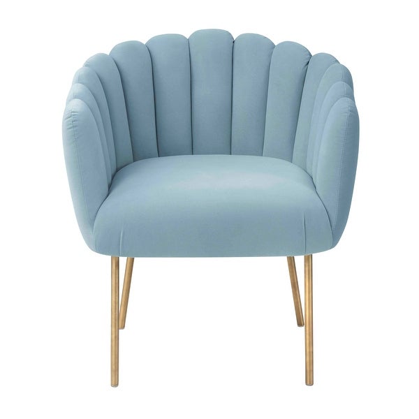 Doloris Mid-century Modern Light Velvet Upholstered Feather Side Chair