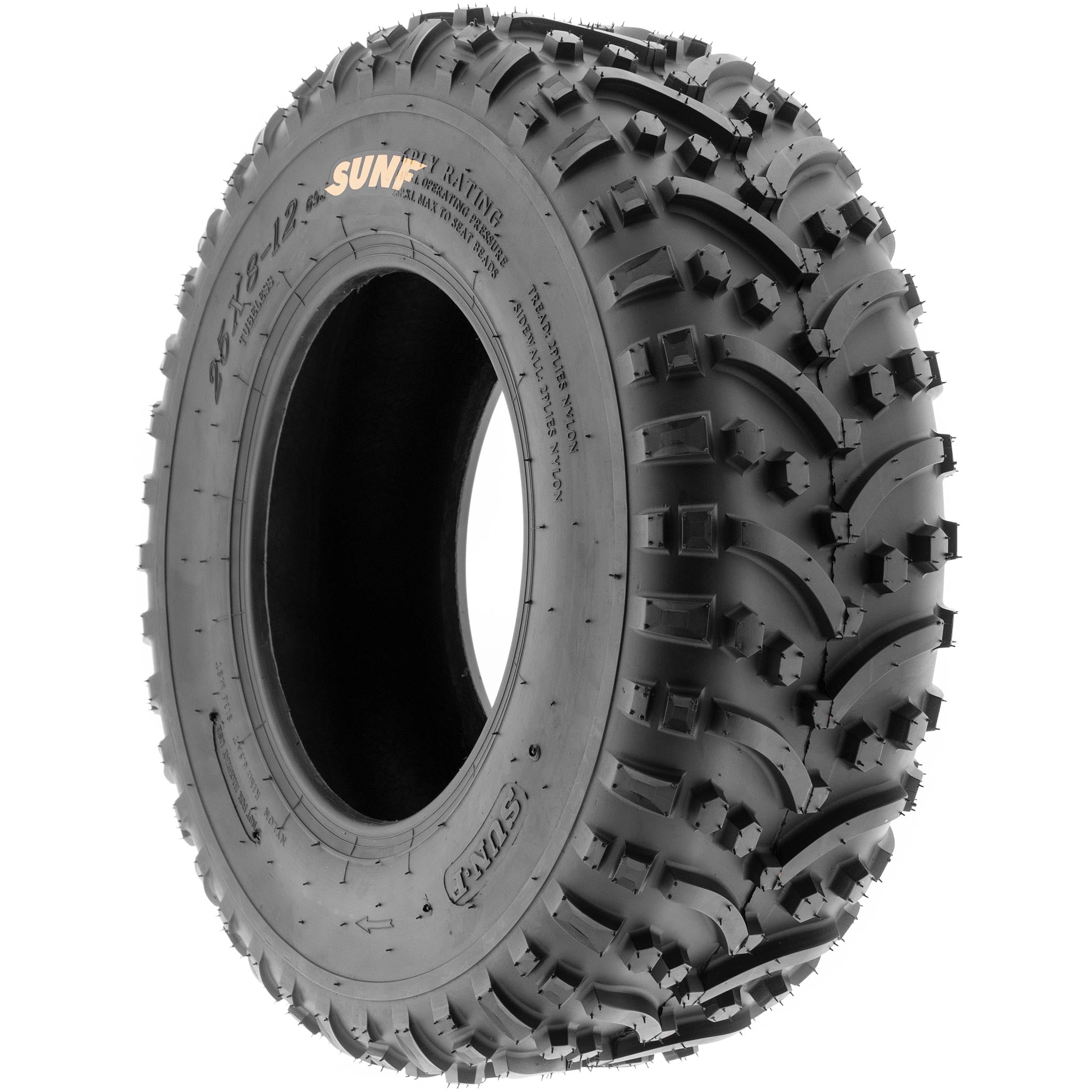 SunF ATV UTV Tires Off-Road A032 25x8-12 25x8x12 6 PR (Pair of 2)