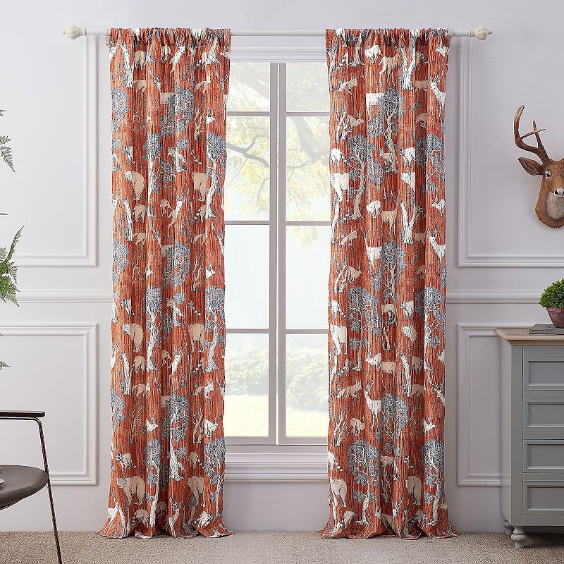 Barefoot Bungalow 2-pack Menagerie Window Curtain Set