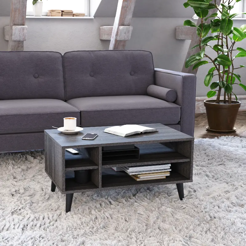 Cole Dark Gray Coffee Table with Storage