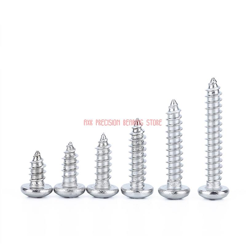 Wood Screws 304 Grade M5.5x10/12/14/16/16/18/20 Mm Stainless Steel Round Head Tapping Screw Wood Phillips Pan Self