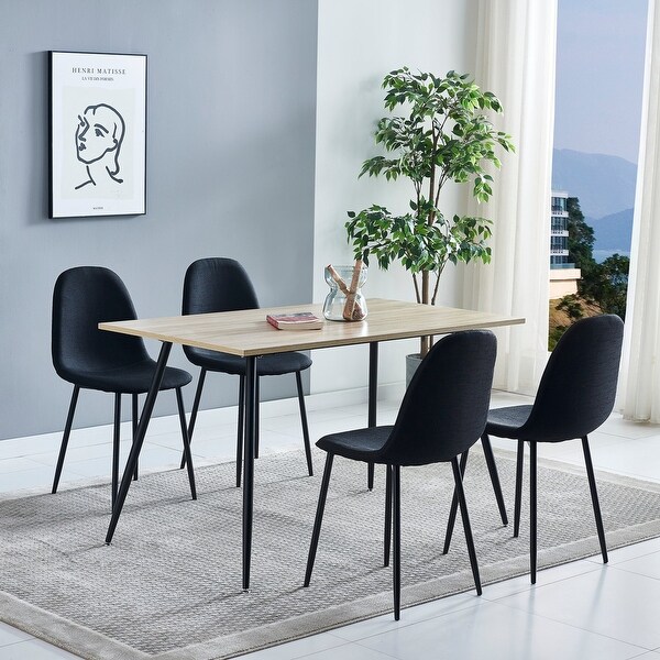 4 Person MDF Wooden Dining Room Table Set