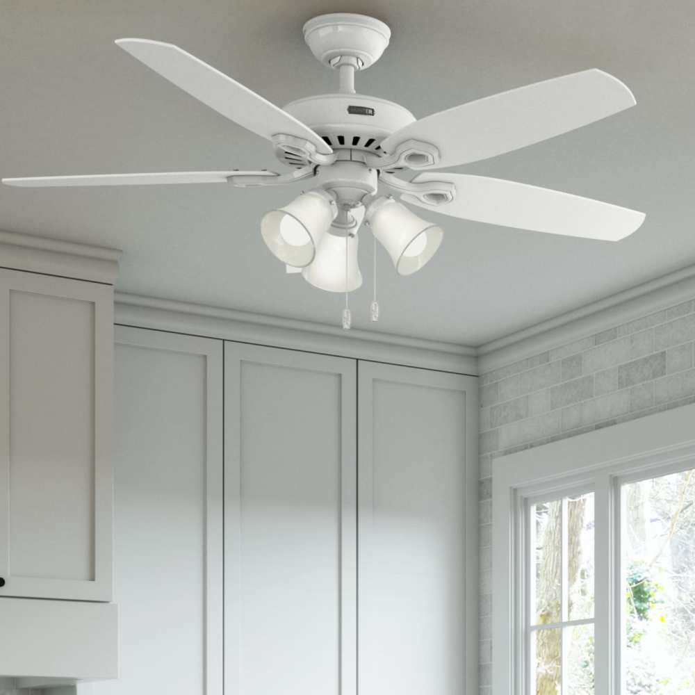 Hunter Builder Plus Ceiling Fan 52 Snow White Snow White ;