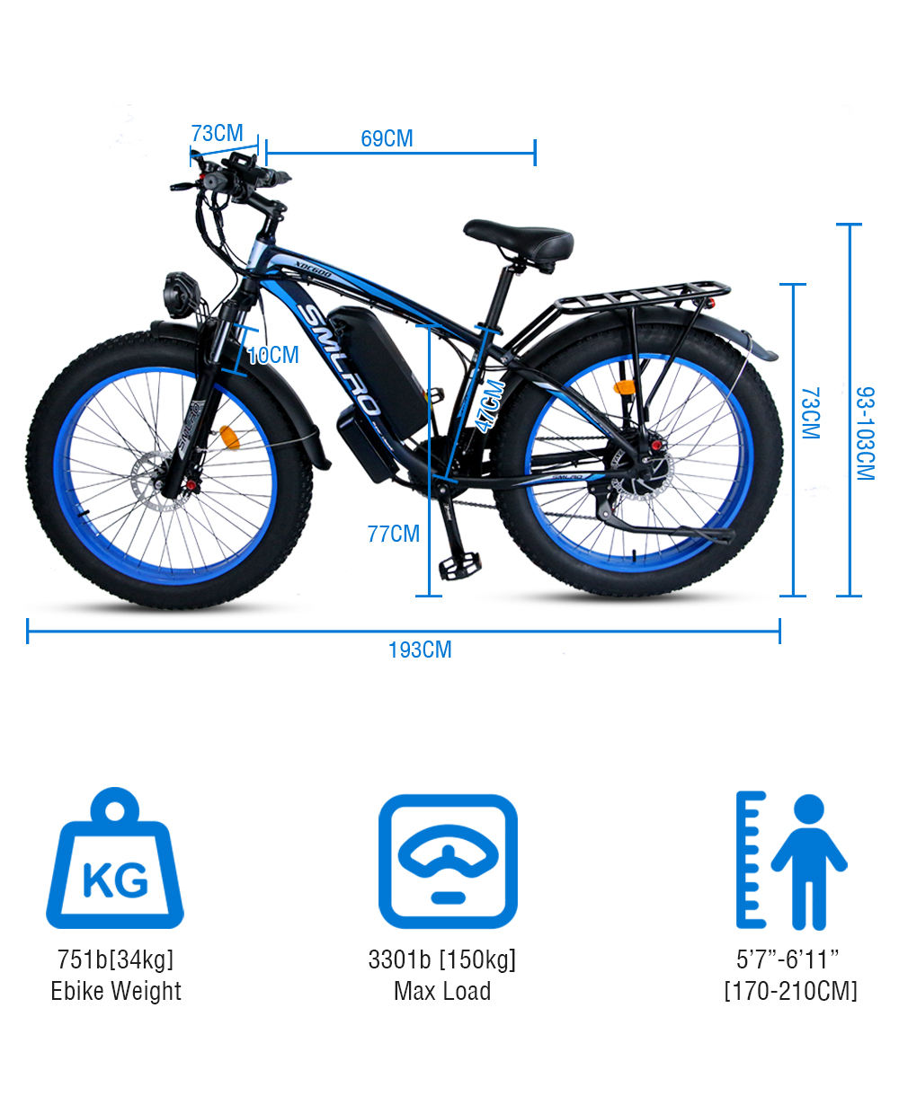 China 26 Inch 48V 1000W Fat Tyre Cycle E Bike Adult Electric Fat Bike Bicycle Mountain Electric Bike