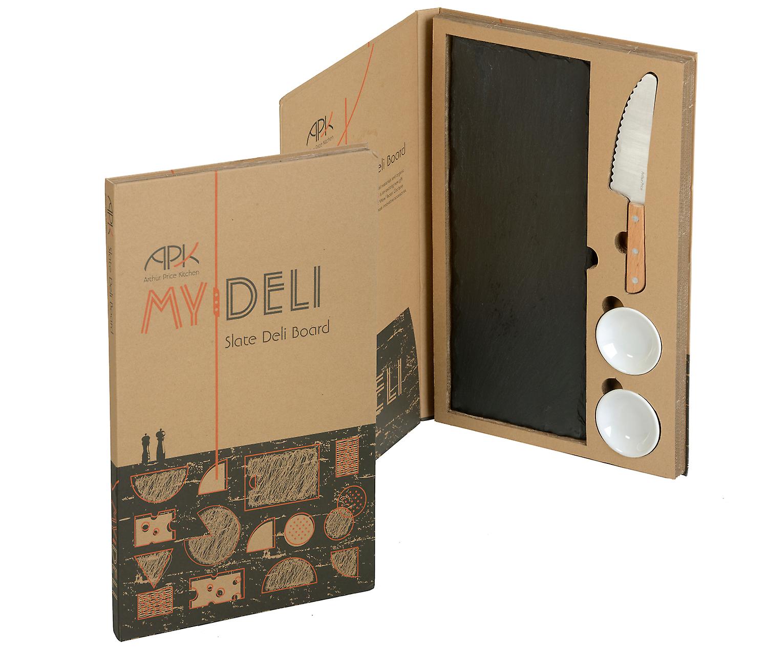 Arthur Price My Deli Slate Serving Board with Dip Dishes