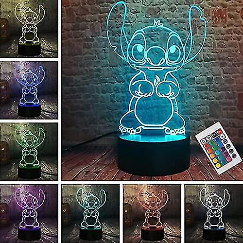 Attoe Stitch Night Light， Lilo And Stitch 3d Led Stitch Toys Intelligent Remote Control Stitch Lamp 16 Color Stitch Light For Christmas Stitch Gifts