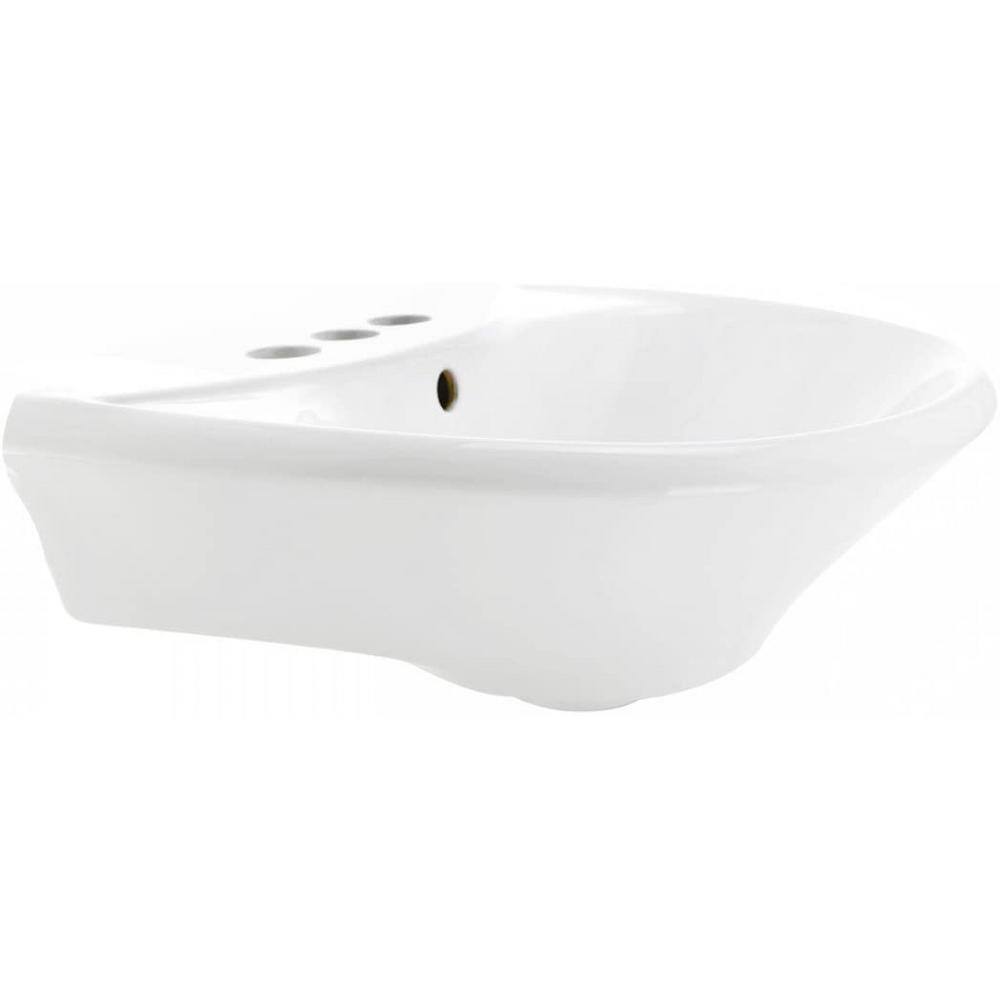 RENOVATORS SUPPLY MANUFACTURING Ondine 16 in. Small Pedestal Combo Bathroom Sink in White with Overflow 11863