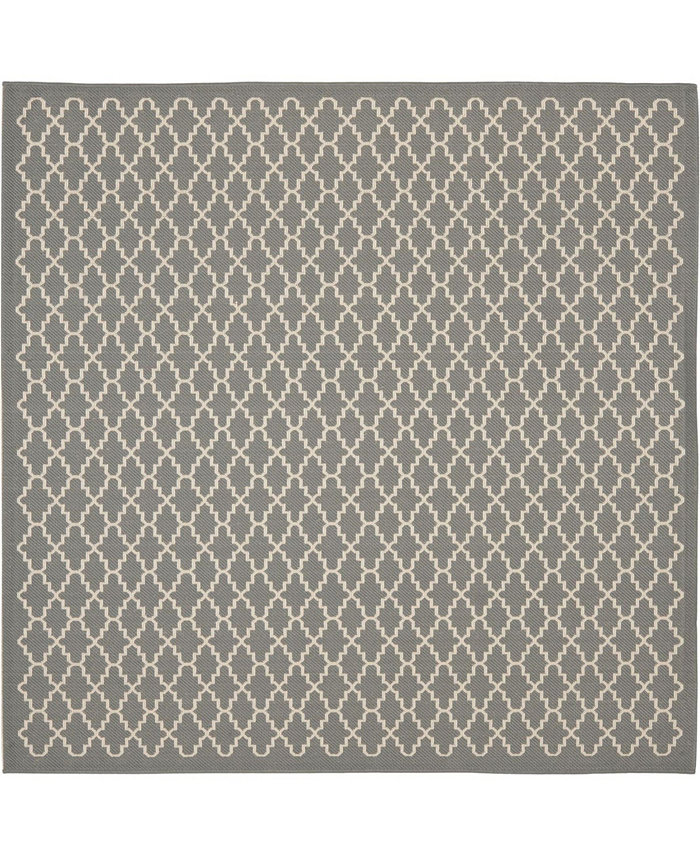 Safavieh Courtyard CY6919 Anthracite and Beige 6'7 x 6'7 Sisal Weave Square Outdoor Area Rug