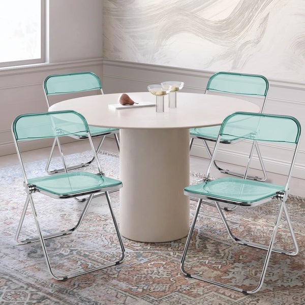 Modern Transparent Acrylic Folding Chair with Metal Frame