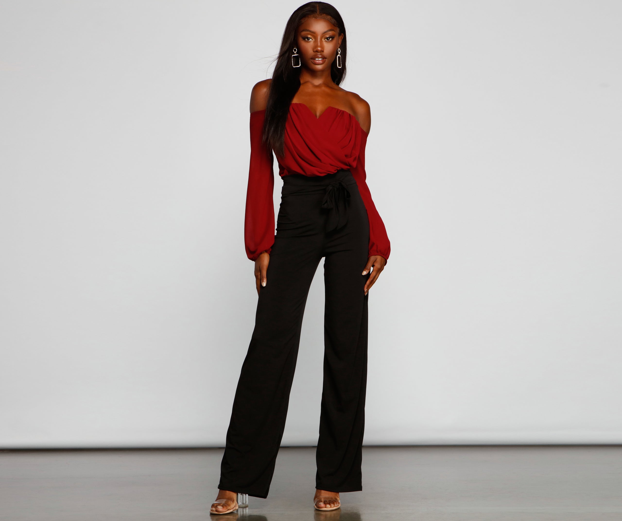 Sleek Tie Waist Wide Leg Pants