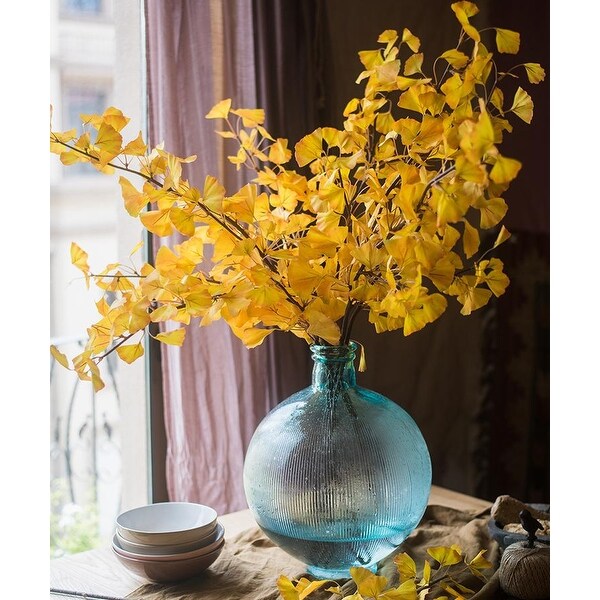 RusticReach Artificial Ginkgo Leaf Stem in Yellow 37 Tall