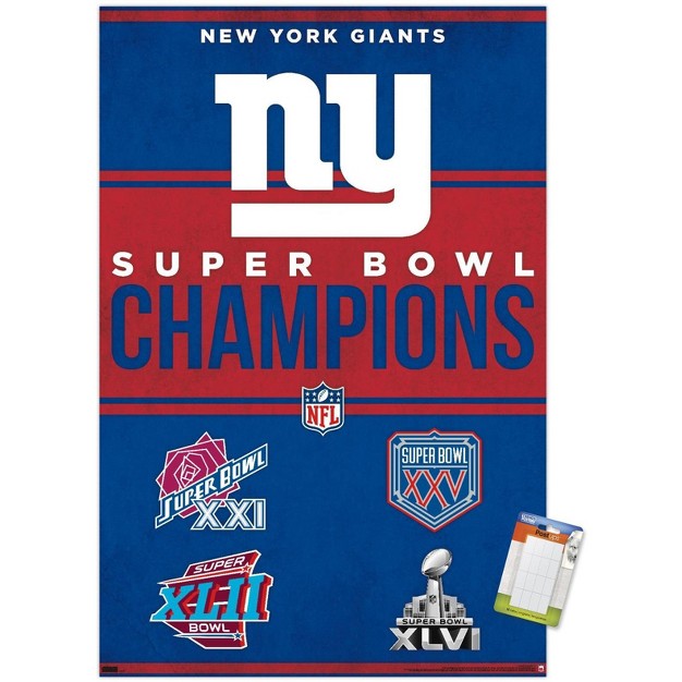 Trends International Nfl New York Giants Champions 23 Unframed Wall Poster Prints