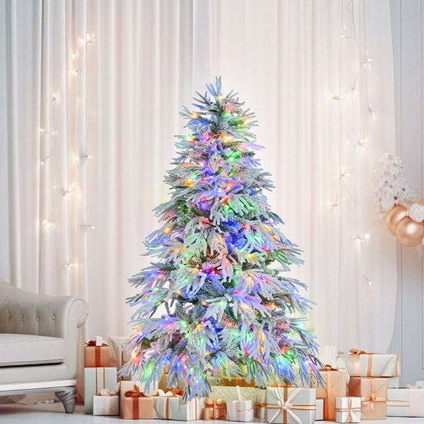 6 FT PreLit Spruce Snow Flocked Christmas Tree