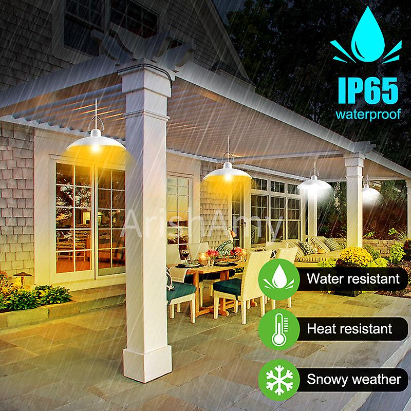 New Solar Garden Pendant Lights Double Single Head Indoor Outdoor Solar Hanging Lamp With White Warm Light Waterproof Ip65