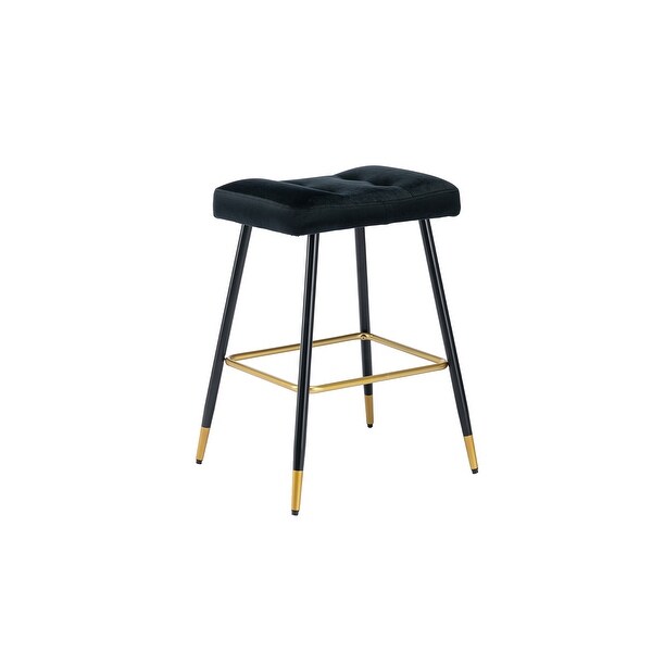 Vintage Counter Height Upholstered BarStools with Polyester Fabric Upholstery and Metal Frame