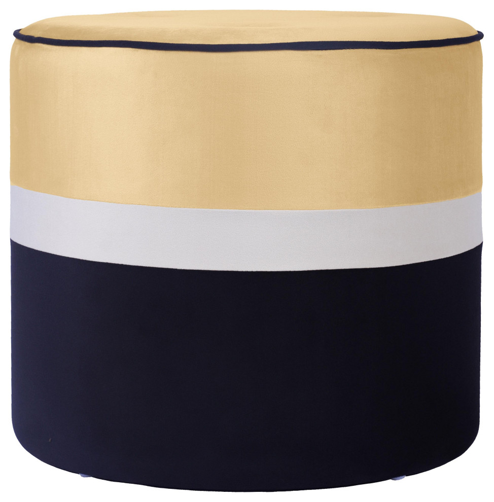 Klondike Two Tone Velvet Ottoman   Transitional   Footstools And Ottomans   by TOV Furniture  Houzz