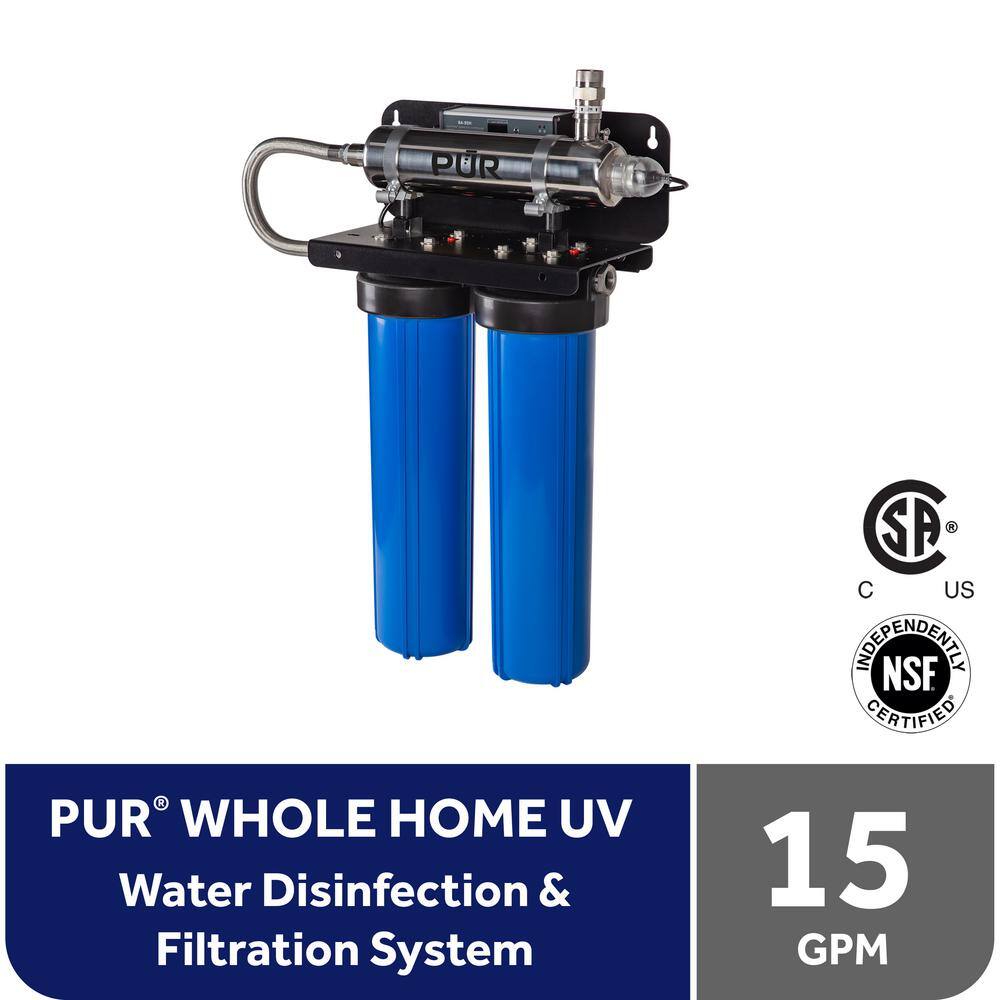 PUR 15 GPM Whole Home Ultraviolet Water Disinfection and Filtration System with Mounting Rack PUVR15H