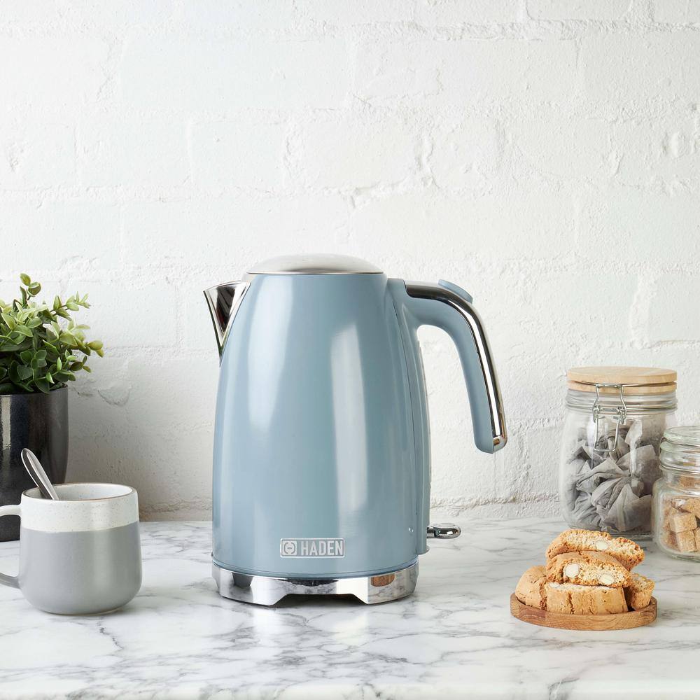 HADEN Brighton 1.7 l 7-Cup Sky Blue Stainless Steel Electric Kettle with Auto Shut-Off and Boil-Dry Protection 75076