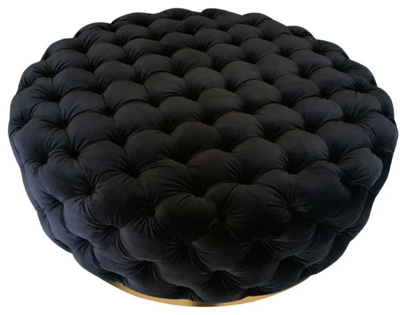 Stephanie Modern Black Velvet Ottoman   Contemporary   Footstools And Ottomans   by V.S.D Furniture  Houzz