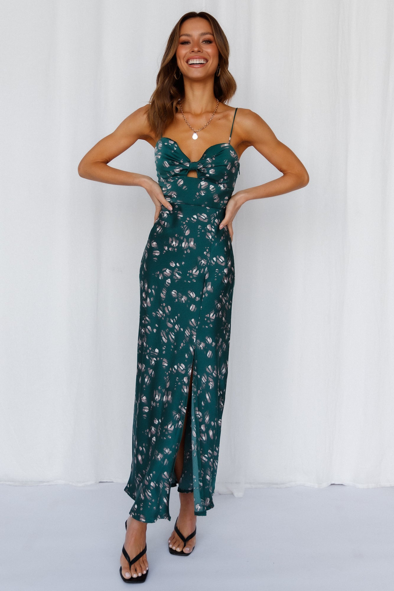 Gimme Whiplash Midi Dress Green