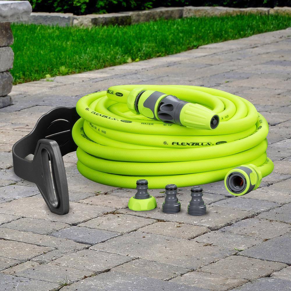 Flexzilla 12 in. x 50 ft. Quick Connect Attachments with Garden Hose Kit HFZG12050QN