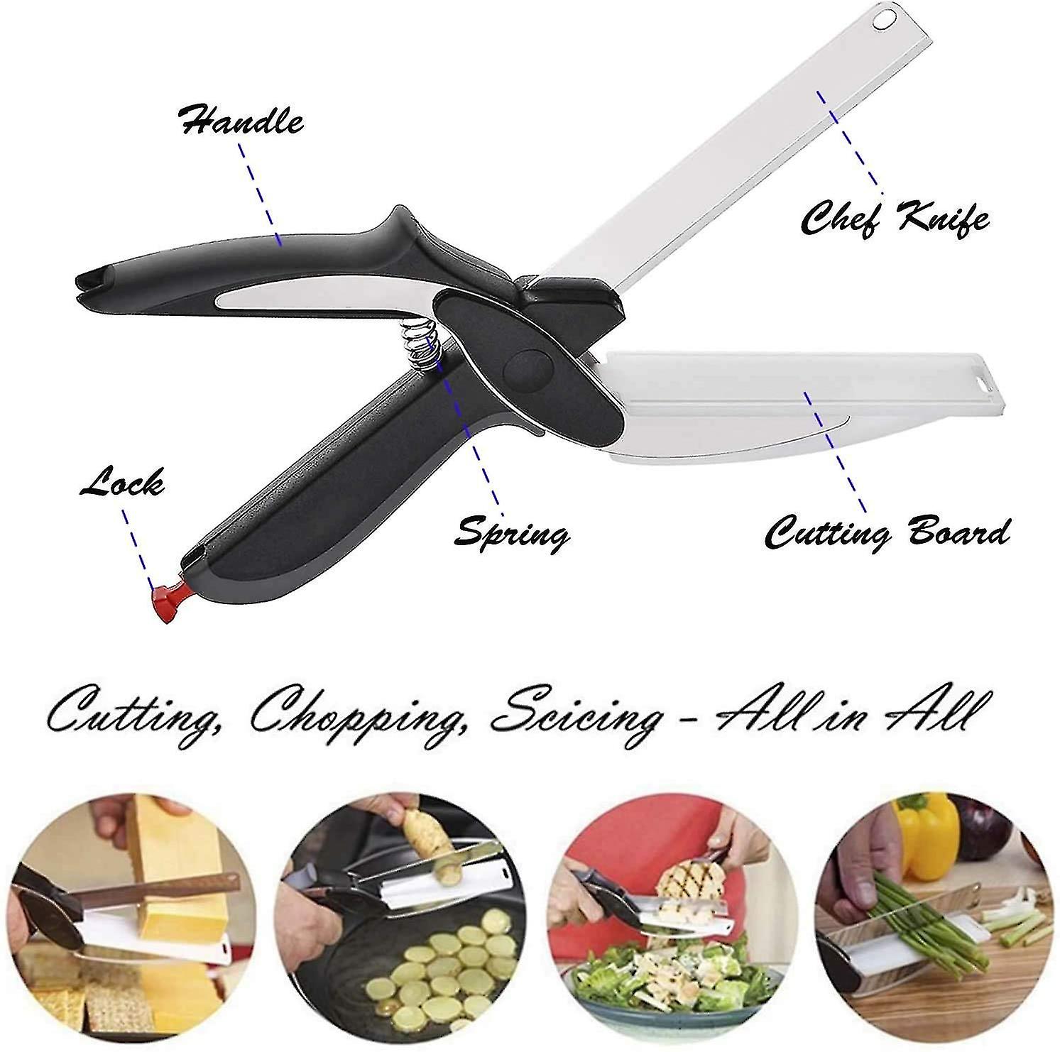 Kitchen Food Scissors， Food Cutter Chopper Clever Stainless Steel Knife