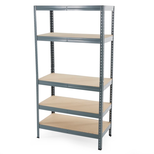 Multipurpose 5 Tier Adjustable Storage Steel Frame Shelving Unit Boltless Utility Rack For Warehouses And Garages 800 Lb Capacity