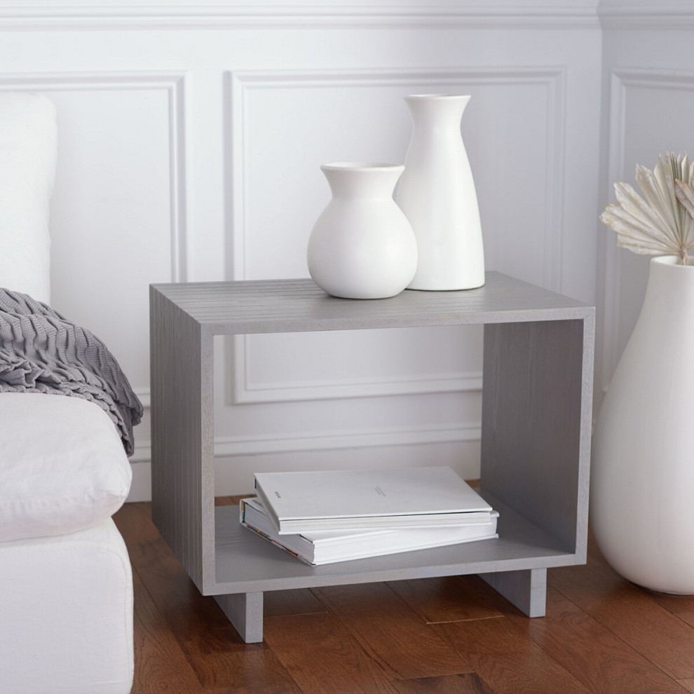 Lance Mid Century Scandinavian Wood Stand Gray   Transitional   Side Tables And End Tables   by AED Luxury Home Decor  Houzz