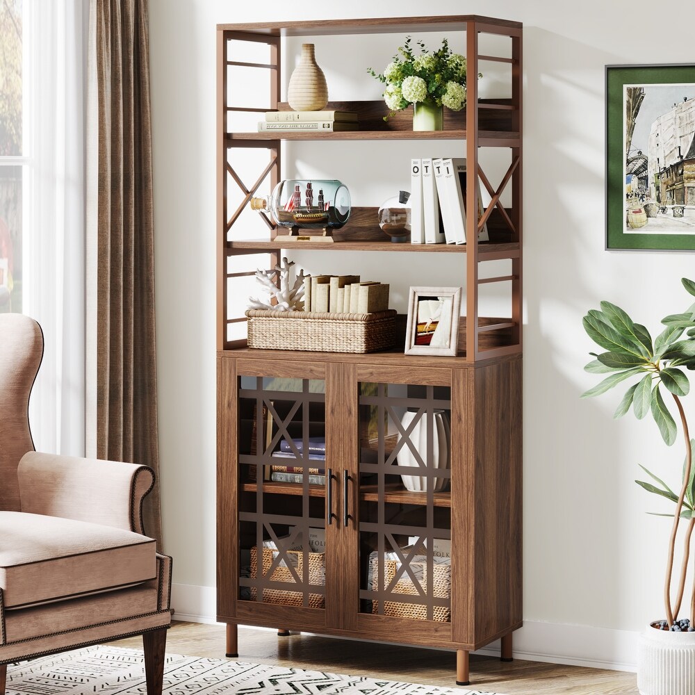 70.9 in Etagere Bookcase with Doors