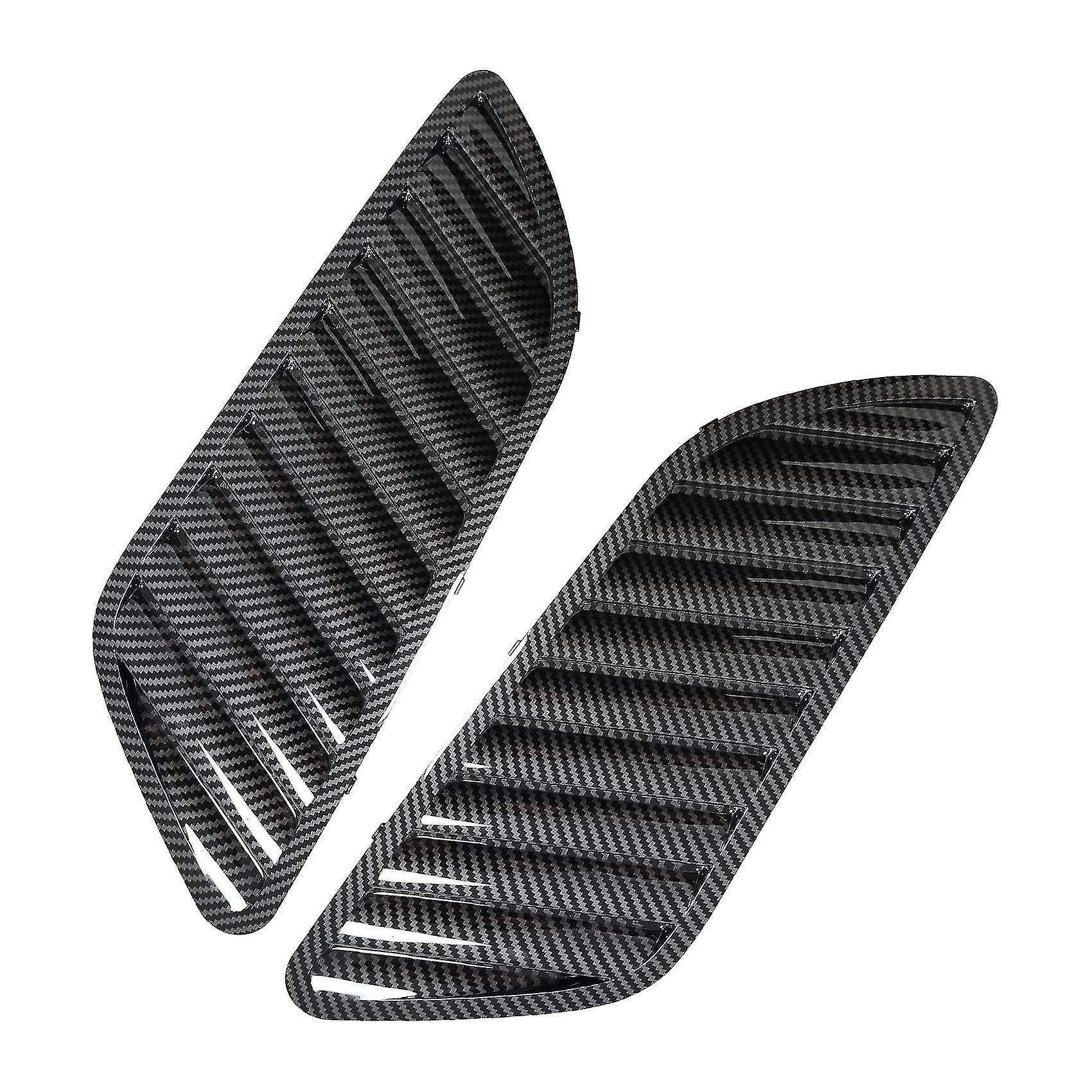 Car Front Grill Hood Cover， Carbon Fiber Bonnet Grill Air Outlet Vent Cover Trim For- E90 E91 E92 F