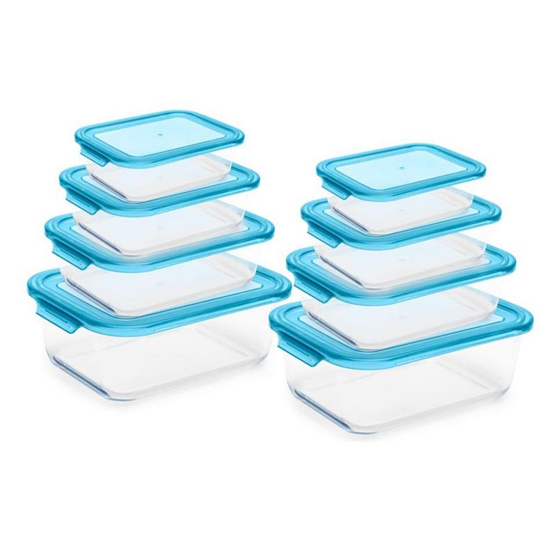 Oven Safe Glass Food Storage Container Set with Plastic Lids