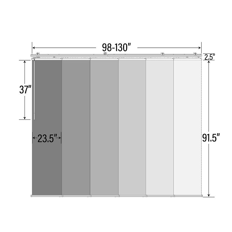 Rod Desyne Macadamia 6-Panel Single Rail Panel Track Room Extendable Divider