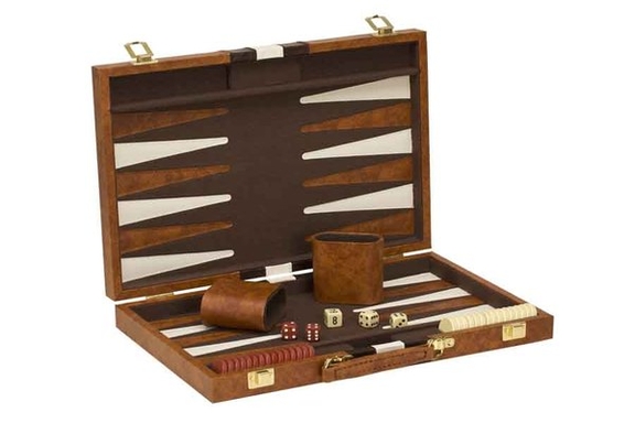 CHH 3011M 15 Vinyl Brown   White Backgammon