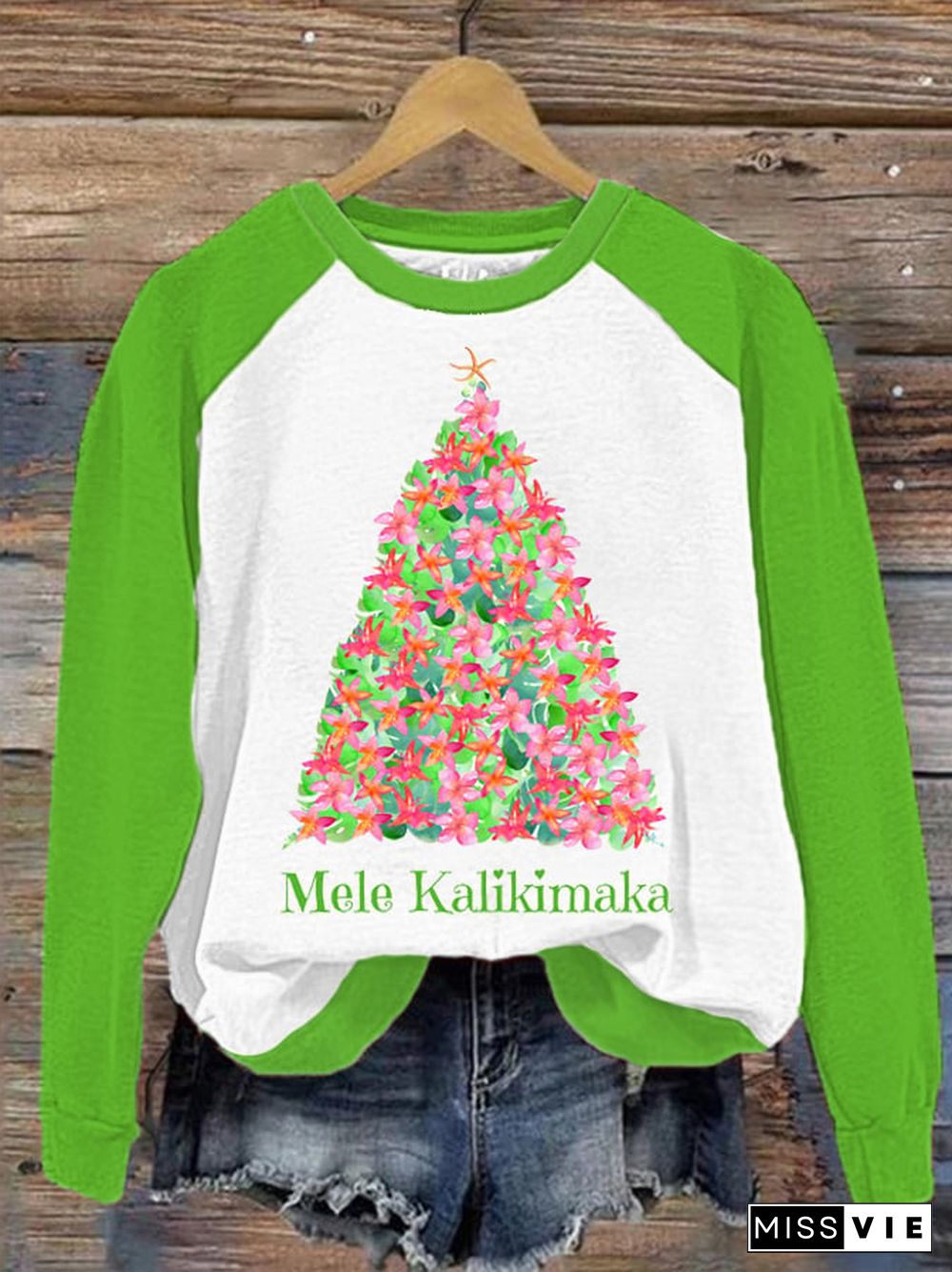 Women's Hawaiian Christmas Mele Kalikimaka Hibiscus Sweatshirt