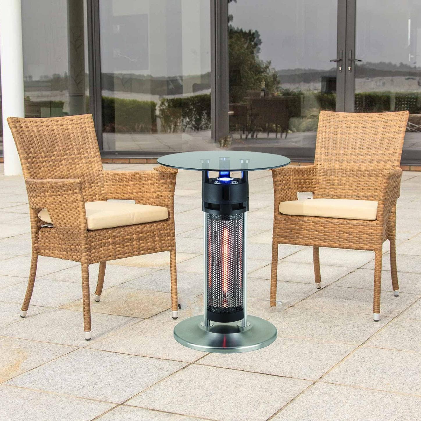 EnerG+ 1400W Electric Infrared Bistro Table Patio Heater With LED Light