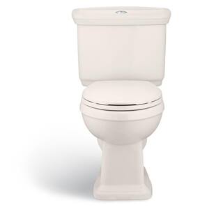 Glacier Bay 2-piece 1.0 GPF1.28 GPF High Efficiency Dual Flush Elongated Toilet in Biscuit Seat Included N2430E-BISC