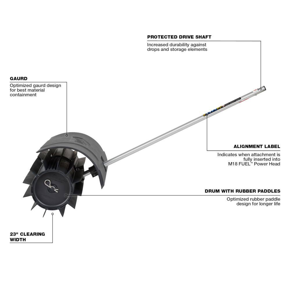 MW M18 FUEL 18-Volt Lith-Ion Brushless Cordless Electric String TrimmerBlower Combo Kit wBroom Hedge Pole (5-Tool) 3000-21-49-16-2740-49-16-2719-49-2720