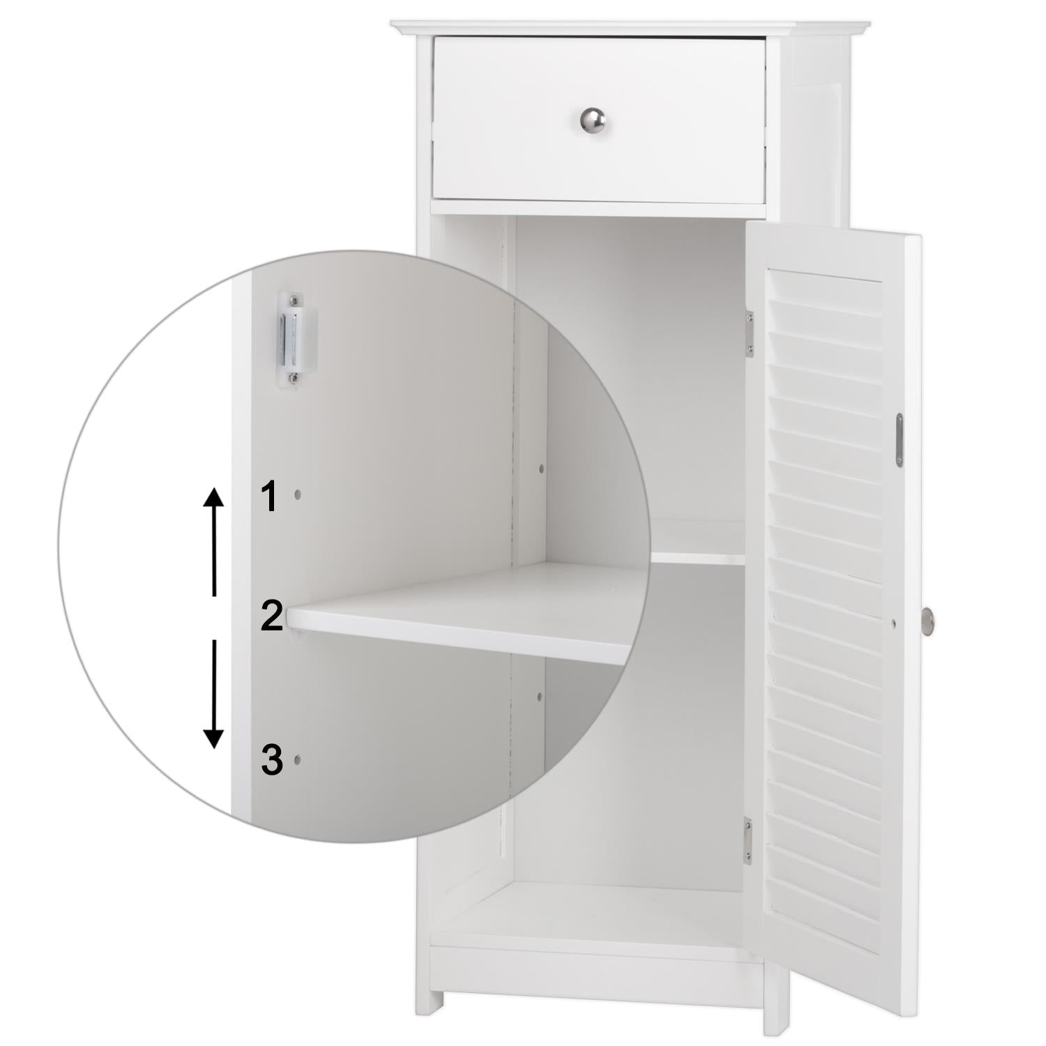 Zimtown Cabinet Bedroom Storage Floor  Bathroom Organizer Towel Shelves white