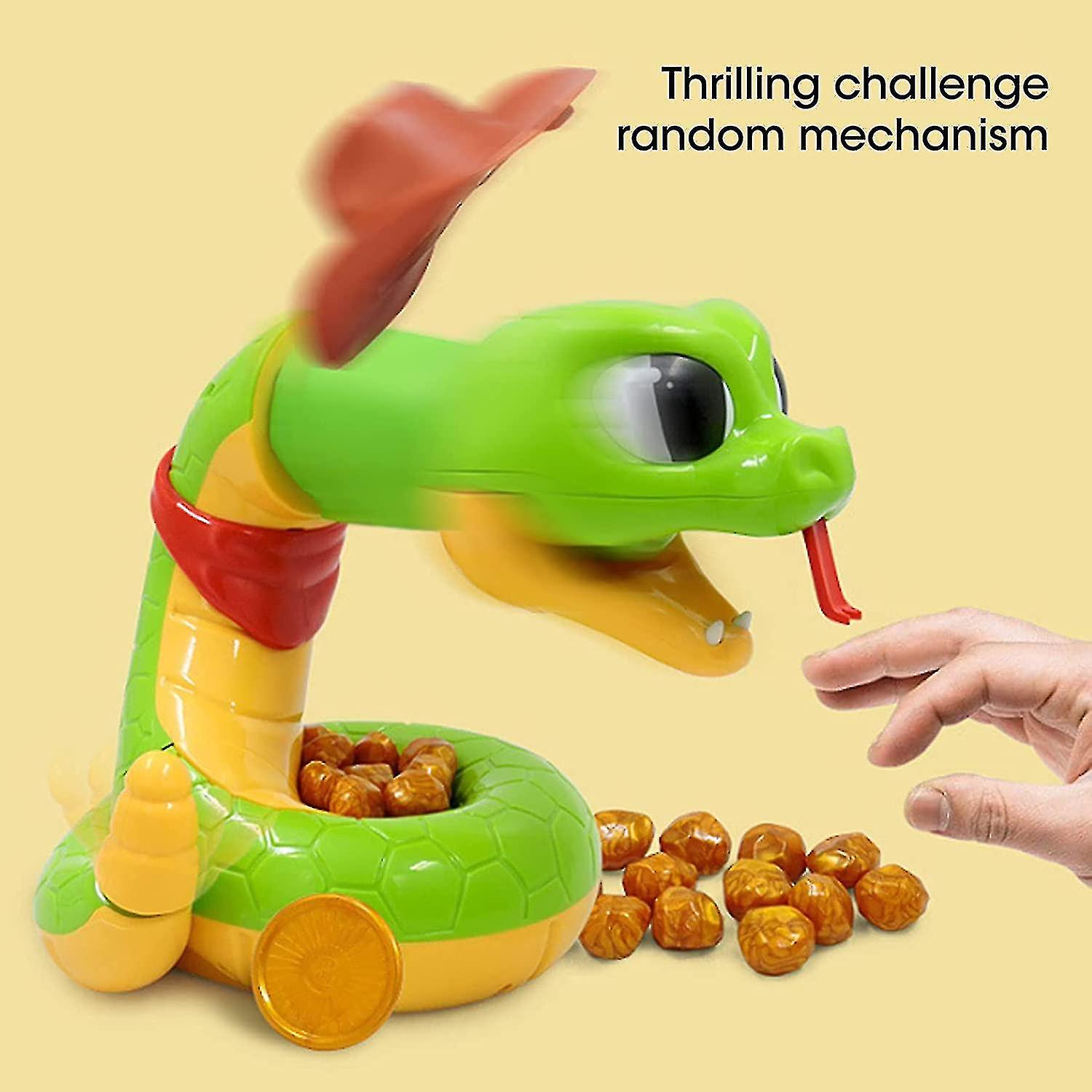 Electric Rattle Snake Tricky Toy， Scary Biting Snake Interactive Game Multiplayer Party Game Prank Toy