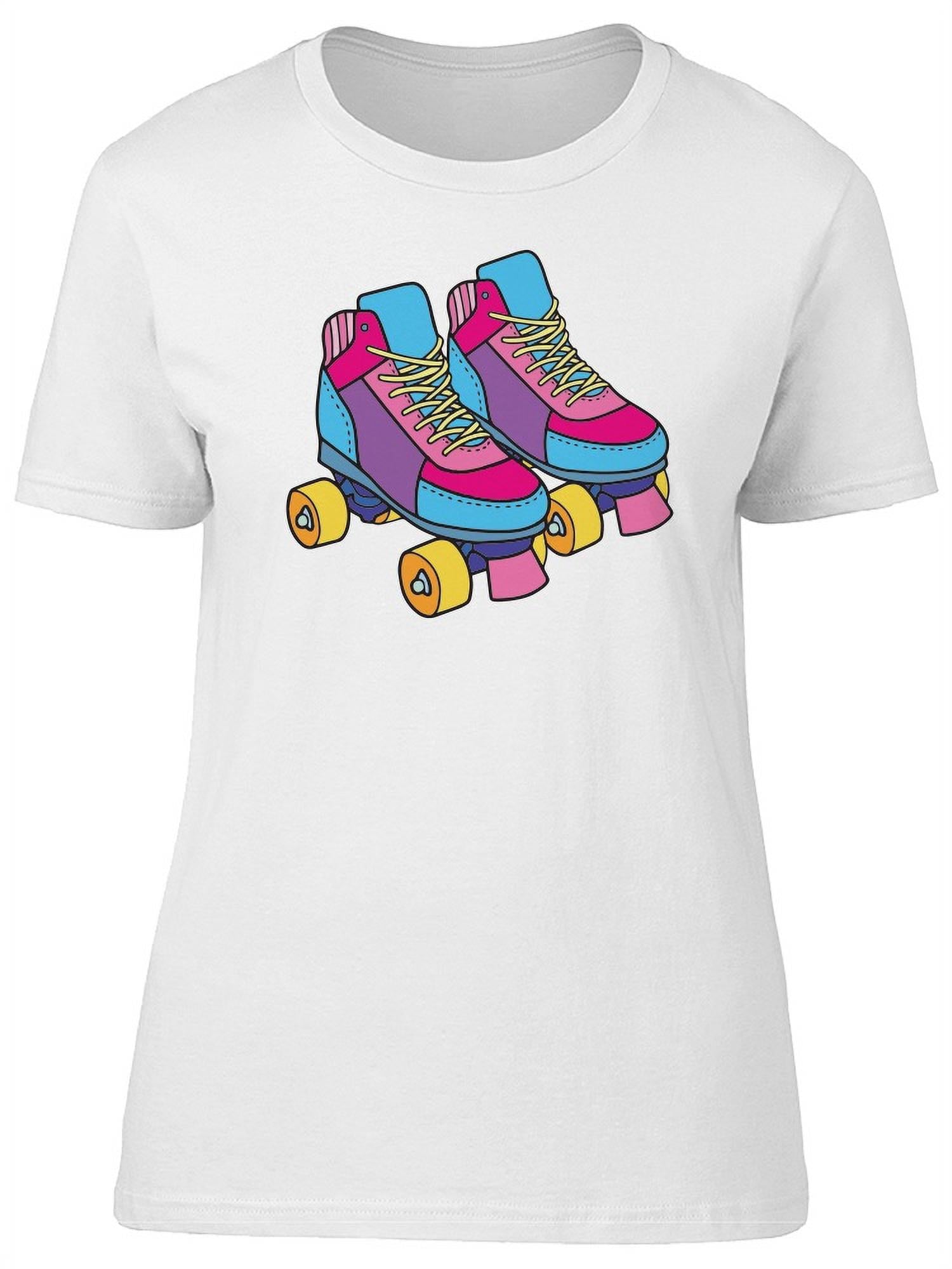 Colorful Roller Derby Skates T-Shirt Women -Image by Shutterstock， Female x-Large