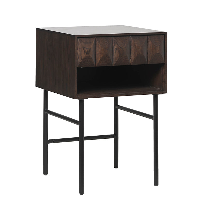 LATINA Side Table - Dark Brown / Black