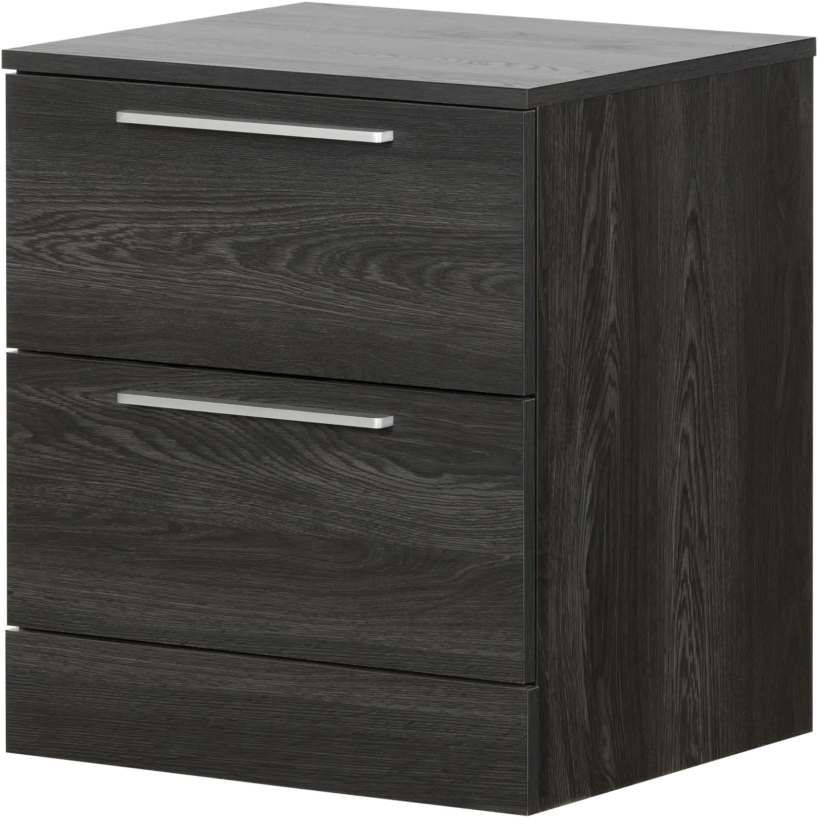 Gray Oak 2 Drawer Nightstand - South Shore