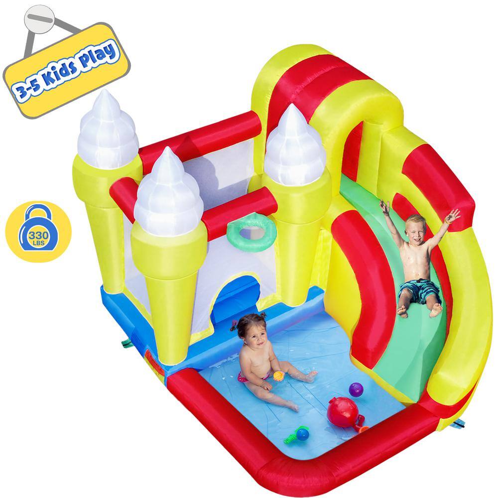 Nyeekoy Inflatable Bounce House Ice Cream Jumping Castle with Math Monkey Educational Toys HB28G4383-T01