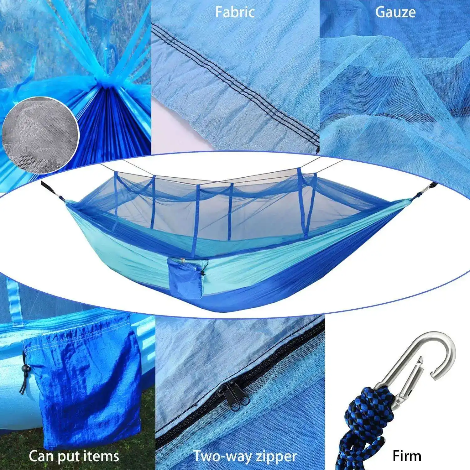 Outdoor Camping Hanging Folding Knit Hammock Backpacking Survival Or Travel Single   Double Hammock Outdoor With Mosqui