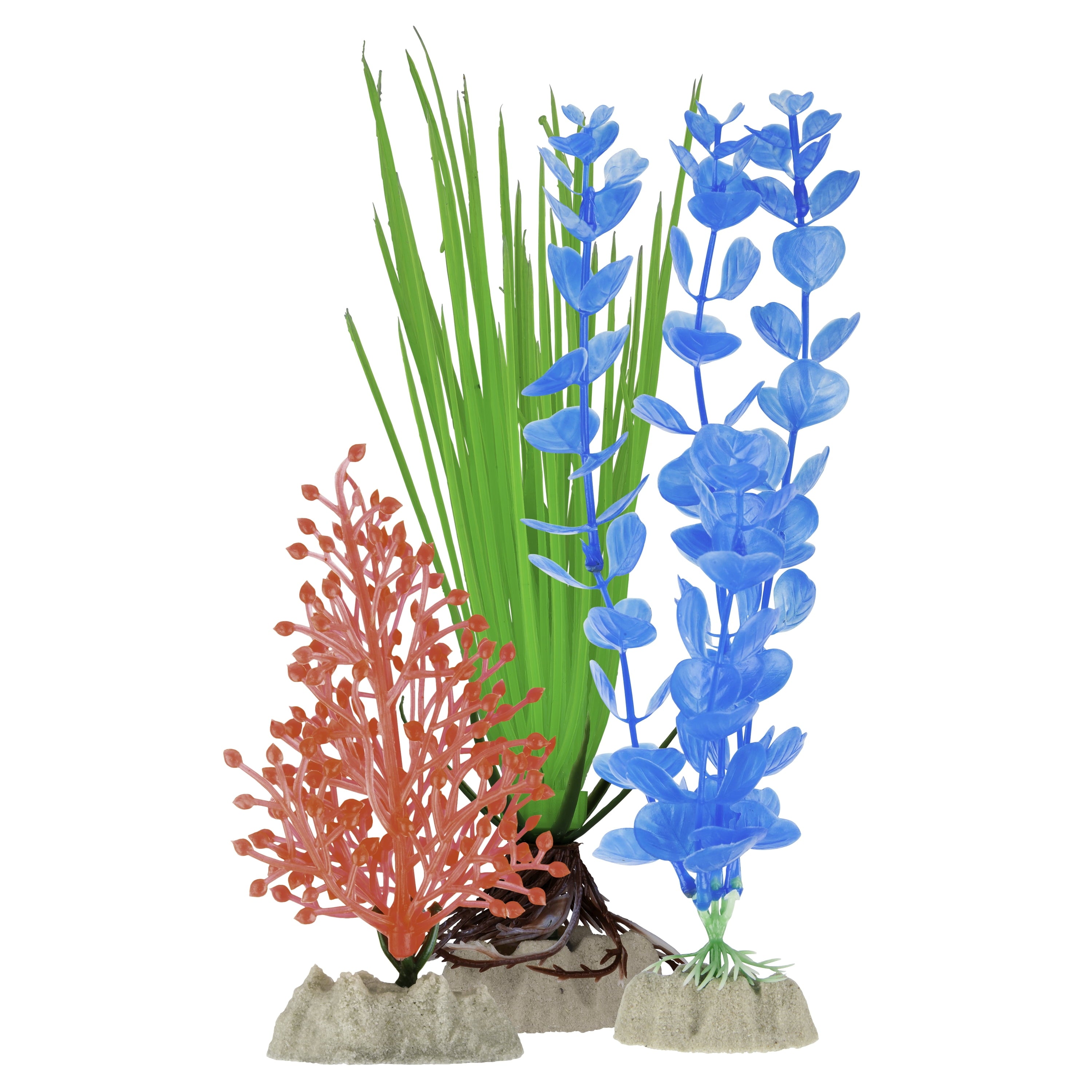 Tetra GloFish Plant Aquarium Décor， Multipack， 3 Plants for Plastic Material