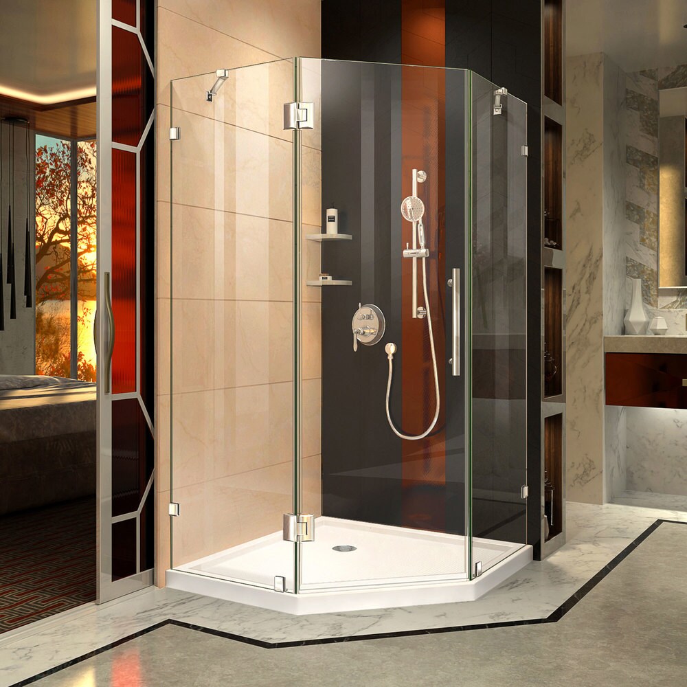 DreamLine Prism Lux 38 in. x 38 in. x 74 3/4 in. H Hinged Shower Enclosure and Shower Base Kit   38\