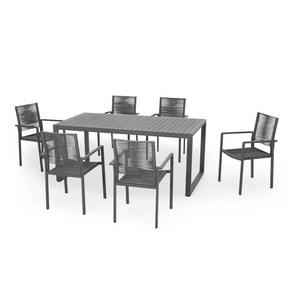 Blan 6seater Aluminum Dining Set by Christopher Knight Home